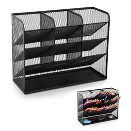 Mapille Mesh Desk Organiser, Black Organiser Desk, Multifunctional Pen Holder, Pencil Storage Box, School and Home Office Supplies