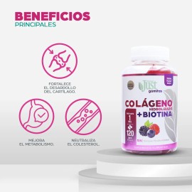 Colágeno Hidrolizado + Biotina Olnatura Just 120 Gomitas Frutos Rojos