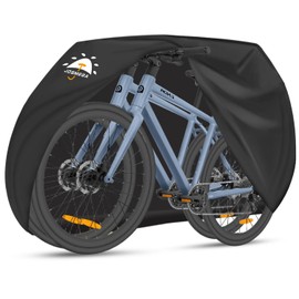 JosMega Bike Cover | 800D Heavy Duty Oxford | Double Needle Stitching | PU Waterproof | Back Seam Tape | Outdoor Windproof | Adjustable Webbing Buckle | Bottom Elastic Band | (Black, M - 2 Bike)