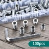 M8 Threaded Inserts for Wood, 100 Pcs - Flanged Hex