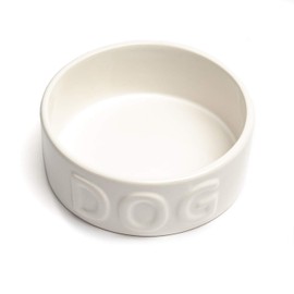Park Life Dog Bowls I Cute Dog Bowl for Small Medium and Large Size Dogs I Puppy Bowls | Ceramic Dog Dishes Food Bowls I Pet Ceramic Dog Bowl For Medium Sized Dog - Classic White (Medium - 6.25" | Dog Embossed)