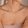 14K Gold Plated Cross Necklace for Women Upgraded Crown Cross
