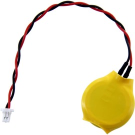 xUmp CR2032 CMOS Battery with Wire Leads and JST Wire Connector (JST SHR-02V-S-B 1.00 mm Pitch) for Computer or Laptop Motherboard Battery - 3V