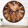 Designart 'Wolf Eyes In The Grass' Farmhouse wall clock -