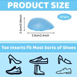Shoe Inserts for Shoes Too Big, Shoe Fillers for Big Shoes, 4 Pairs Insoles to Make Shoes Smaller, Prevent Heel Slipping, Shoes Too Big Inserts for Women and Men (S)