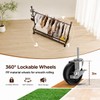 ANJIYP Rolling Clothes Drying Rack with Lockable Wheels, Heavy Duty