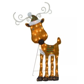 TisYourSeason ProductWorks 32-Inch Pre-Lit Reindeer Christmas Yard Decoration, 50 Lights