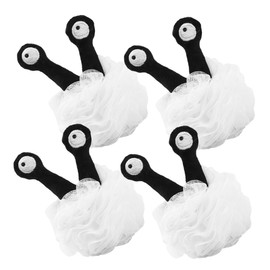 TOVINANNA 4pcs Soft Bath Sponge Cute Cartoon Animal Exfoliating Scrubber With Hanging Rope For Women And Children Daily Shower Exfoliation