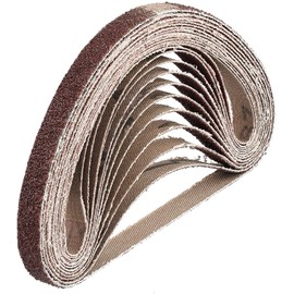 Fabric Sanding Belts │ 96 Pieces │ 10 x 330 mm │ 16 x Grit 40/60/80/120/180/240 │ Compatible with Belt Files │ Sandpaper │ Sanding Belt Mix Pack