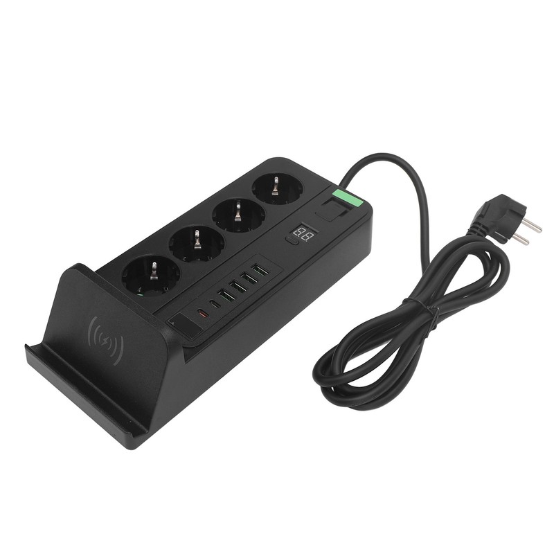 European Power Strip Wireless Charging USB TYPE C 4 Way