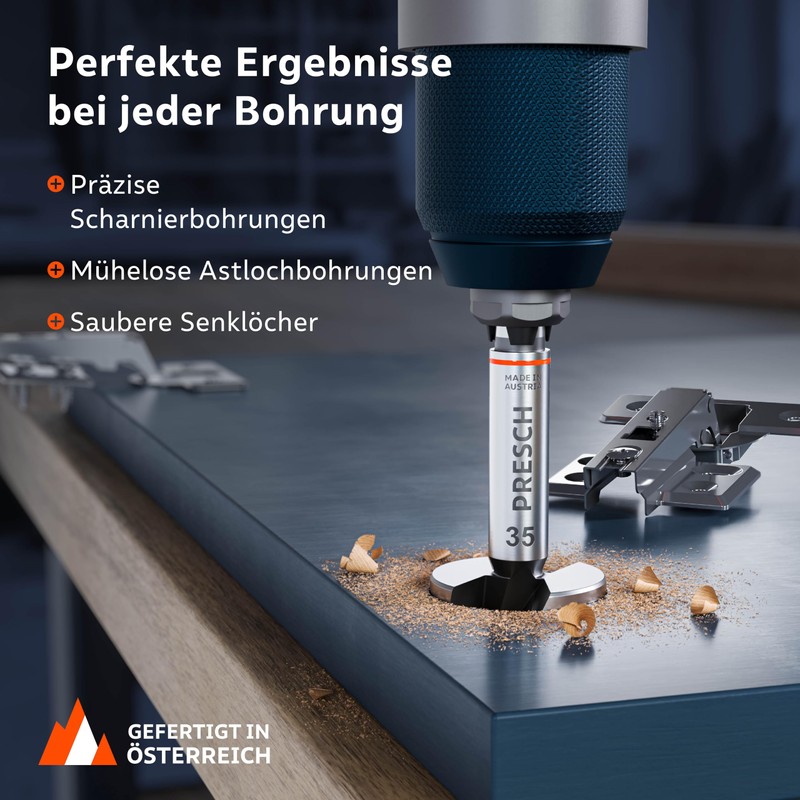 Presch Forstner drill bit, diameter 35 mm, extremely sharp, durable