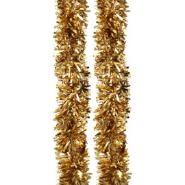 Robelli Thick Luxury MATTE Christmas Tree Tinsel Decoration - (Gold - 4 meters)