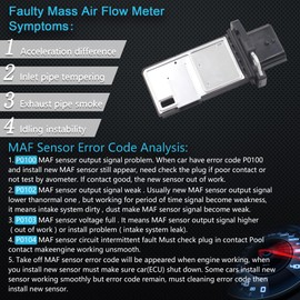 Yezoauto Mass Air Flow Sensor Maf Meter Compatible with Nissan Altima 04-14 / Armada 05-15 / Pathfinder 05-14 & Infiniti EX35 08-12 / Q45 05-06 & Suzuki Equator 09-12 & More Replace OE 22680-7S00A