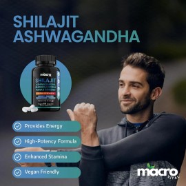 MACRO VITAL Pure Himalayan Shilajit for Men and Women 8-in-1 Supplement, Organic Himalayan S