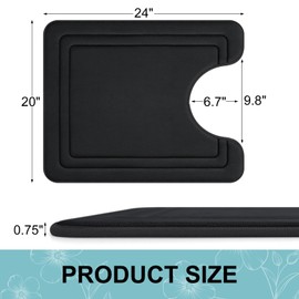 Grandaily Memory Foam Toilet Rugs U-Shaped 24x20, Ultra Soft, Non-Slip and Absorbent Bathroom Rugs, Toilet Bath Mat, Machine Wash Dry, Comfortable Contour Bath Rugs for Toilet Base, Black