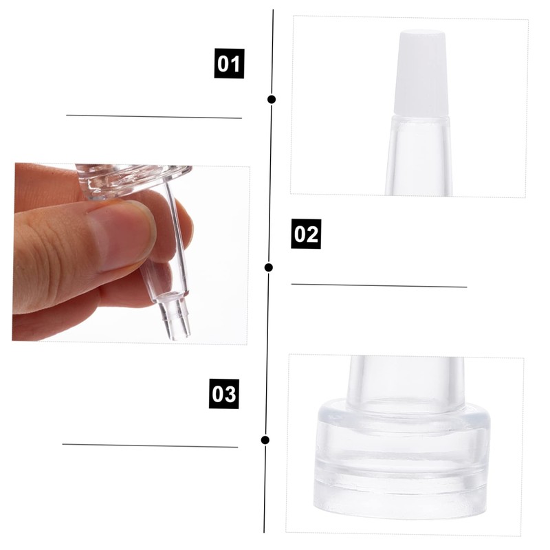 ULTECHNOVO 100pcs Professional Horn-shape Vial Bottles Caps for Essence Storage