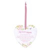 Mum Hanging Heart Ceramic Sentiment Plaque - Gift Idea -