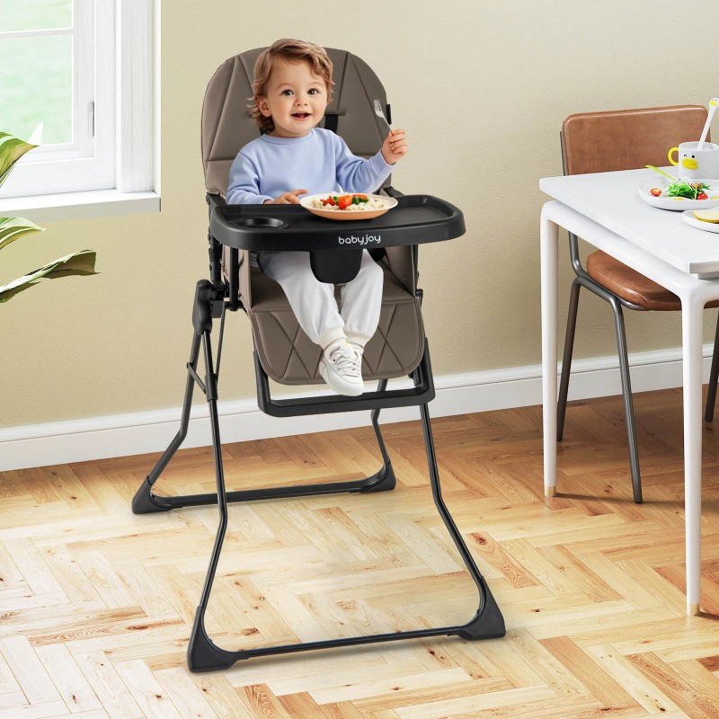 Babyjoy Foldable High Chair Easy Clean Compact Highchair with Removable