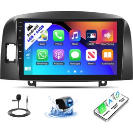 SIXTOP [4+64G] Android Car Stereo for Hyundai Sonata NF 2004-2008 Wireless Carplay Android Auto Mirror Link 9 inch Touch Screen 1280 * 720 Bluetooth 5.0 FM/RDS DSP 32EQ WiFi GPS UI Theme AI Voice