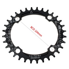 FOMTOR 34T Oval Chainring 104 BCD Oval Narrow Wide Chainring for Road Bike, Mountain Bike, BMX MTB