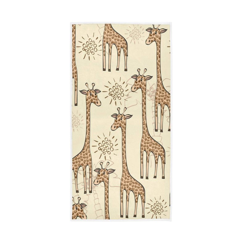senya Soft Hand Towels, Hand Drawn Giraffes Highly Absorbent Hand