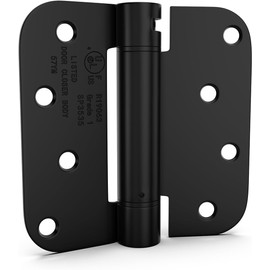 goldenwarm 3 Pack Black Self Closing Door Hinges with 5/8'' Radius Corners - Adjustable Tension Soft Close Hinges for Interior/Exterior Doors, Heavy Duty 4 Inch Hinges with Durable & Quiet Closure