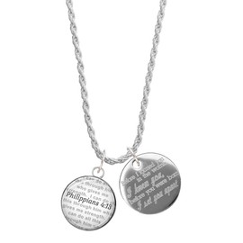 Delight Jewelry Silvertone Domed Philippians 4:13 I Knew You, I Set You Apart Charm Necklace, 20"+3"