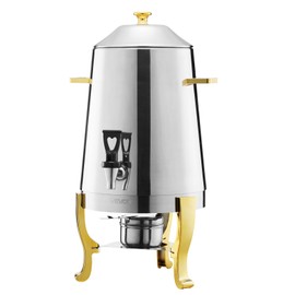 VEVOR Stainless Steel Beverage Dispenser, 3.4 Gallon Drink Dispenser with Alcohol Burner, Hot & Cold Drink Dispensers with Spigot for Coffee Tea Hot Water, Ideal for Restaurants, Hotels, Parties