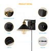 Bedside Wall Mount Light with Dimmable Switch and Outlet, Swing
