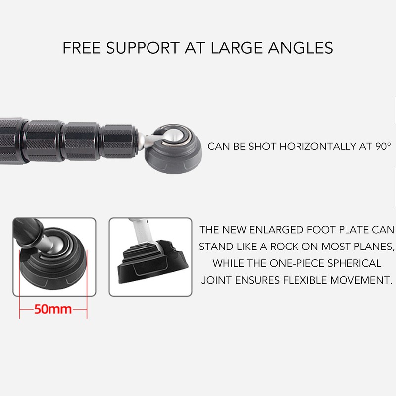 10 Layer Carbon Fiber Monopod Portable 6 Section Telescopic SLR