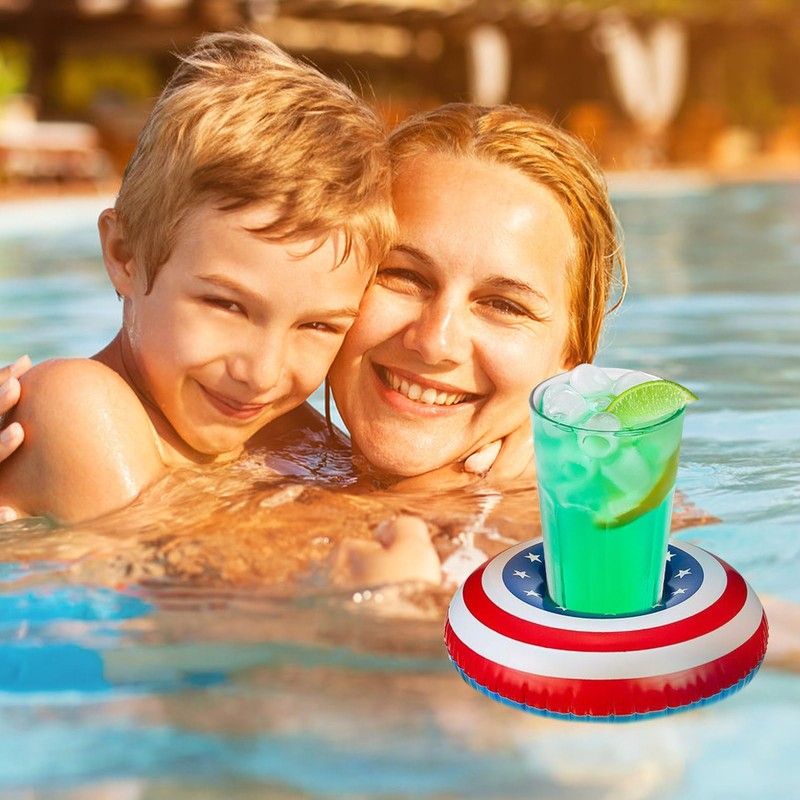Harsever 8 PCS 4th of July Floaties for Pool,Patriotic Drink
