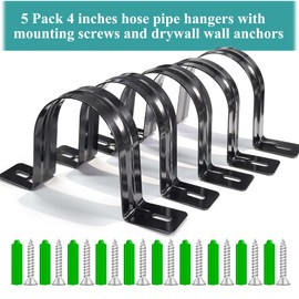 Pertresion Dust Collection Hose and Pipe Holder Adjustable Hangers Bracket, Don’t Broken Like Plastic After Long Time, Durable Spray Iron, 5 PCS (Black, 4 Inch)