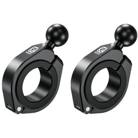 BRCOVAN 2PCS Aluminum Alloy Large Bar Clamp Mount with 1'' TPU Ball, Fit on ATV UTV 1.5''/1.75''/1.85''/2''/2.1'' Roll Cage, Compatible with RAM Mounts B Size 1'' Ball Double Socket Arm