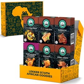 Seasoning Spice Set 6 Piece Variety Roberstons Collection from South Africa, BBQ Rubs, Marinades, Seasonings, and Spices for Meat, Chicken, Fish, and More - Gift for Dad, Men, and Grilling Enthusiasts