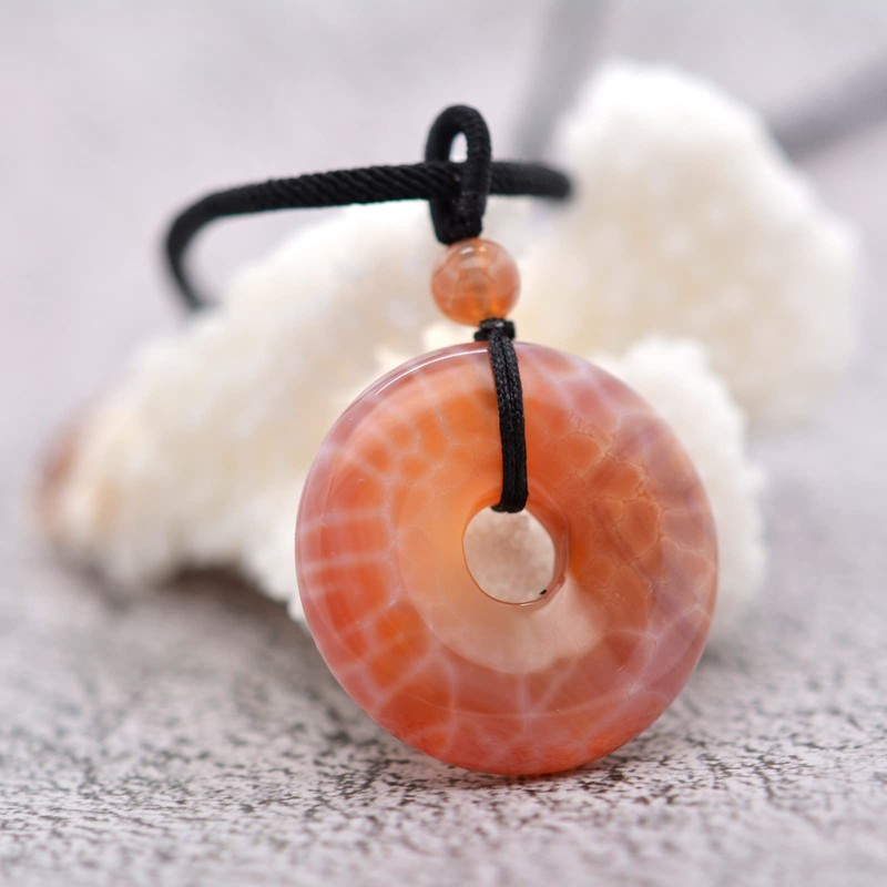 Justinstones Crab Fire Agate Gemstone 30mm Donut Beads Reiki Chakra