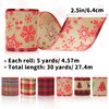 KINGLAKE 30 Yards Christmas Wired Ribbon for Wreath Bows Making,