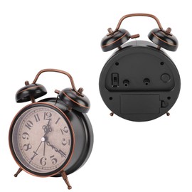 Reloj Despertador Analógico de 4 Pulgadas, Reloj Despertador Analógico Retro Vintage, Reloj Pequeño Súper Silencioso sin Tictac con Luz Nocturna (4 Pulgadas Negro)