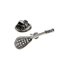 Rhodium Plated Lacrosse Stick Rhodium Plated Lapel Pin Badge X2AJTP536