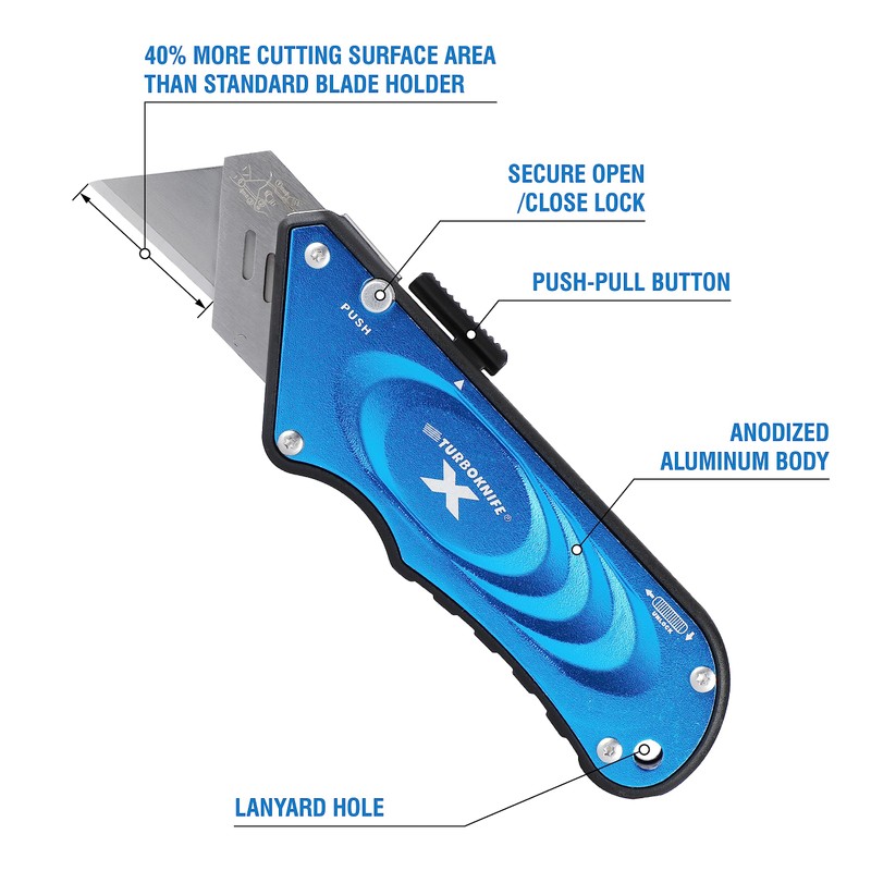 Olympia Tools Turboknife X Utility Knife 33-134, Blue