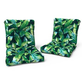 LVTXIII Outdoor Solid Low Back Cushion, Patio Tufted Replacement Rocking Chair Cushion with Ties, 2 Count Seat and Back Chair Cushions for Patio Furniture Use, 42 L x 21 W, Hanalei Lagoon