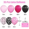 Pink and Black Balloons, 12 Inch Hot Pink Black Balloons