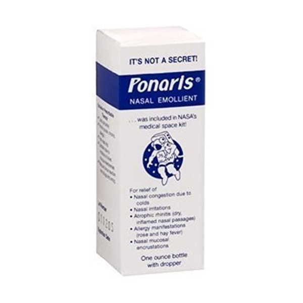 Ponaris Nasal Emollient 1 oz + Dropper (Pack of 3) by Ponaris