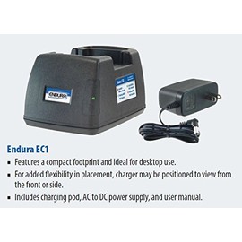 Premium Endura Multi-Chemistry, Desktop Single-Bay 100-240 VAC Radio Charger for Motorola Radios, fits CP150 / CP200 / CP250 / EP450 / PR400 Models