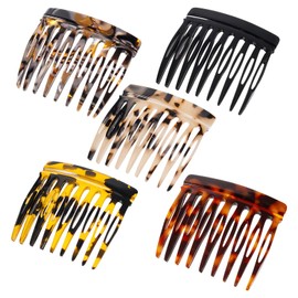 Ymapinc Tortoise Shell Hair Comb Clips Small，5Pcs Strong Hold Side Hair Combs Small for Women French Combs Chignon Twist Styling Girls Women Accessories