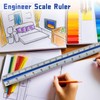 Biaungdo Engineer Scale Ruler, 12 Inch Solid Aluminum Triangular Drafting