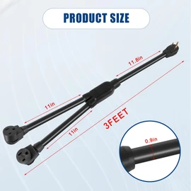 AUTOBABA 3-Wire Welder 50 Amp NEMA 6-50 Splitter Cord, ONE NEMA 6-50P Male Plug to Tow NEMA 6-50R Female Plugs Connectors 250V, 6 AWG 3 FEET