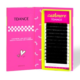 TDANCE Cashmere Lash Extensions Super Matte Black Classic Lash Extensions 0.05mm Thickness D Curl 14-19mm Individual Volume Lash Extensions for Professional Salon Use(0.05-D,14-19mm)