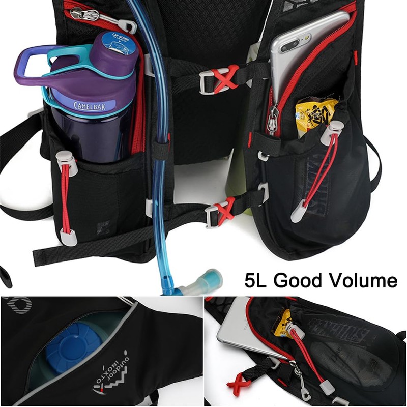 HINATAA Lightweight Hydration Vest Backpack, 5L 250g Running Hydration Backpack