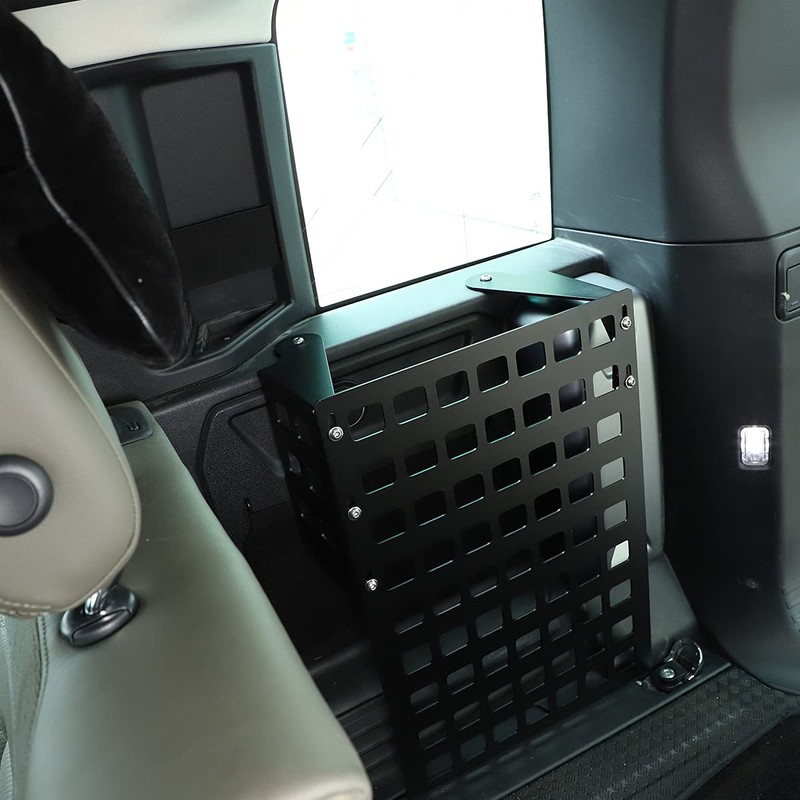 YIWANG Black Aluminum Alloy Car Trunk Storage Basket Organizer For