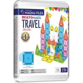 MAGNA-TILES microMAGS Travel Set Deluxe 55-Piece Magnetic Construction Set New